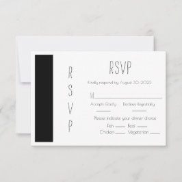 Tarjeta RSVP de boda simple y simple de presupuest