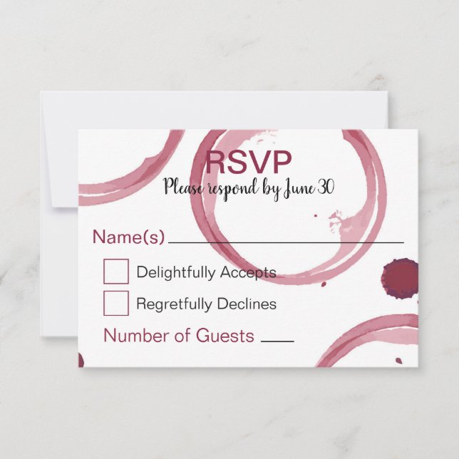 Tarjeta RSVP de Boda Stains (Anverso)