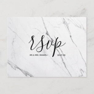 Tarjeta Rsvp de boda Tarjeta postal con guión de