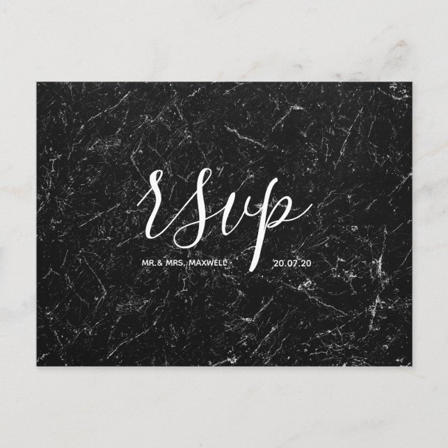Tarjeta Rsvp de boda | Tarjeta postal de escritura (Anverso)