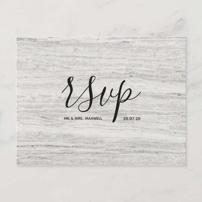 Tarjeta Rsvp de boda | Tarjeta postal de texto de  (Anverso)