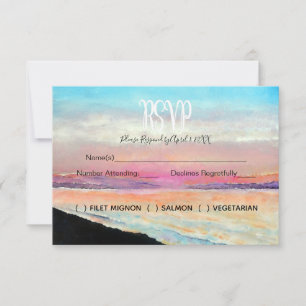 Tarjeta RSVP de boda temática de playa
