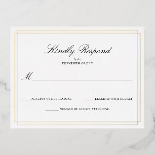 Tarjeta RSVP de boda tradicional
