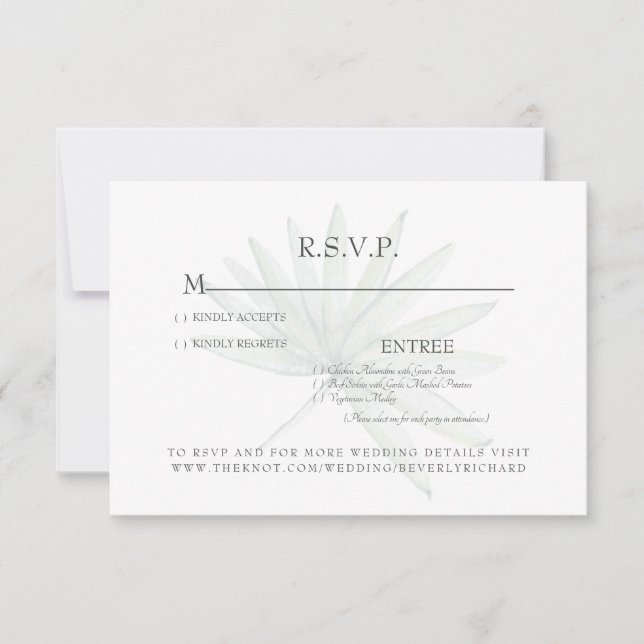 Tarjeta RSVP de boda tropical (Anverso)