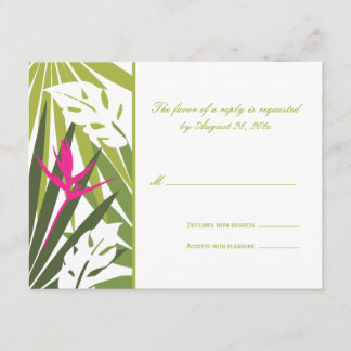 Tarjeta RSVP de boda tropical
