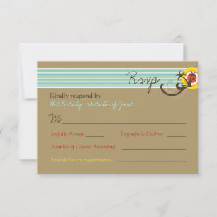 Tarjeta RSVP de Boda Tropical de Verano Sunset Bea