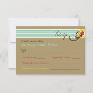 Tarjeta RSVP de Boda Tropical de Verano Sunset Bea