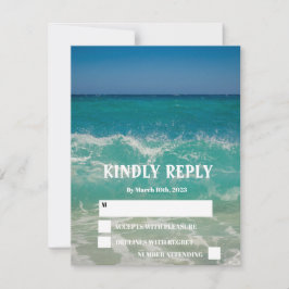 Tarjeta RSVP de Boda Tropical Elegante de Ocean Be