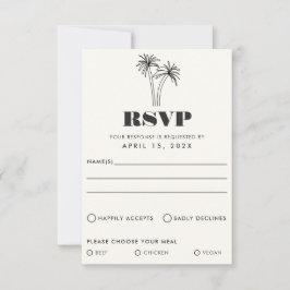 Tarjeta RSVP de Boda Tropical minimalista