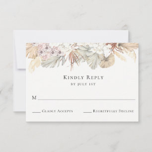 Tarjeta RSVP de boda tropical rusa