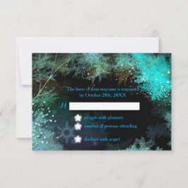 Tarjeta RSVP de Boda Turquesa Azul de Invierno