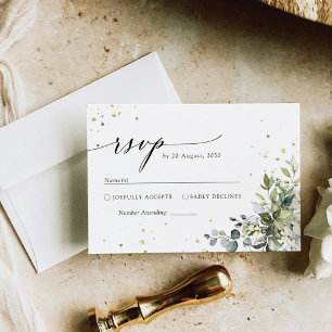 Tarjeta RSVP de Boda Verde