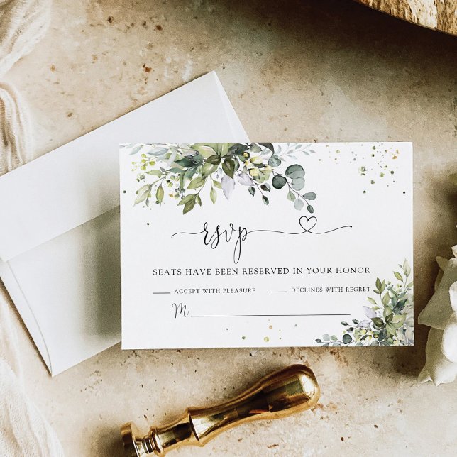 Tarjeta RSVP de Boda Verde (Subido por el creador)