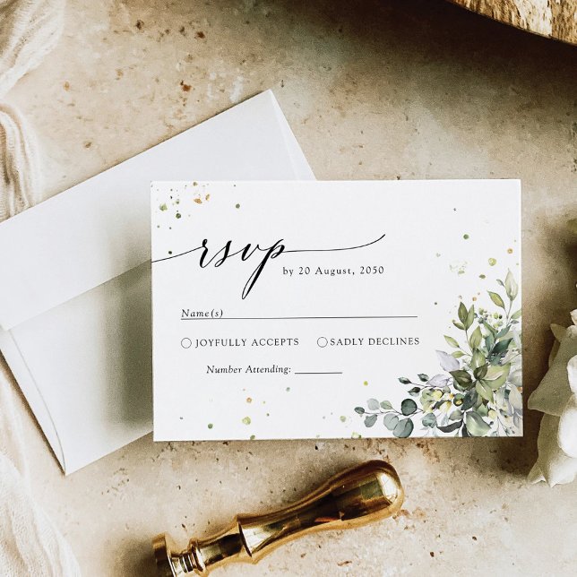 Tarjeta RSVP de Boda Verde (Subido por el creador)