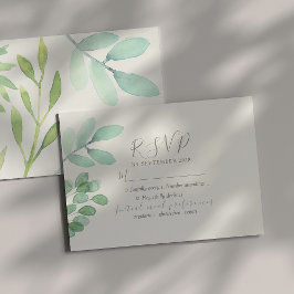 Tarjeta RSVP de Boda Verde