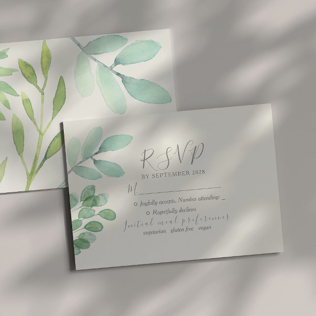Tarjeta RSVP de Boda Verde (Subido por el creador)