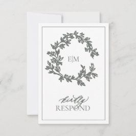 Tarjeta RSVP de Boda Verde de Eucalyptus