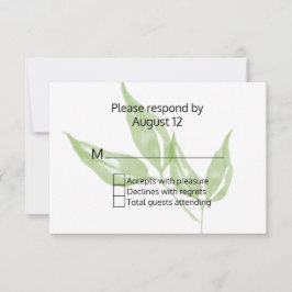 Tarjeta RSVP de Boda Verde Foliage