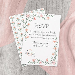 Tarjeta RSVP de Boda Verde Leafy para Rosas de ens