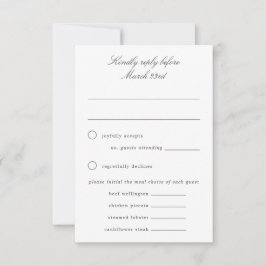 Tarjeta RSVP de Boda Verde y Blanca de Gran Mileni