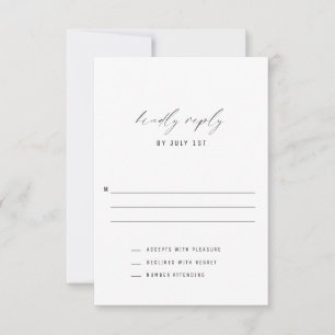 Tarjeta RSVP de boda vertical clásica elegante