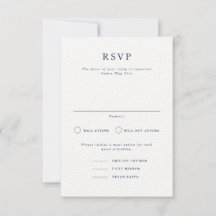 Tarjeta RSVP de boda vertical formal Parker