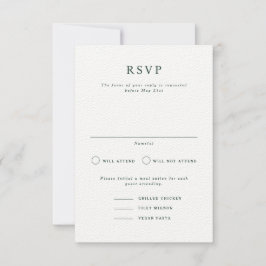 Tarjeta RSVP de boda vertical formal Parker