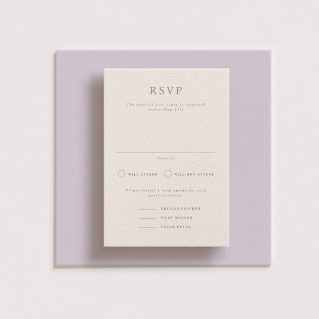 Tarjeta RSVP de boda vertical formal Parker (Subido por el creador)