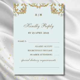 Tarjeta RSVP de Boda Victoriana Ornate de Monogram