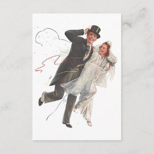 Tarjeta RSVP de Boda Vintage en blanco