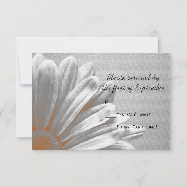Tarjeta RSVP de bodas con resaltados florales de n (Anverso)