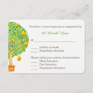 Tarjeta RSVP de bodas de árbol perverso