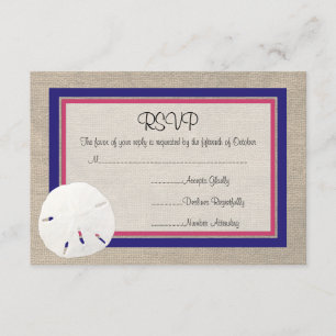 Tarjeta RSVP de bodas de arena en la playa - Marin
