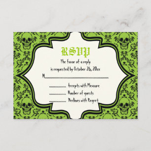 Tarjeta RSVP de bodas de bodas de Halloween