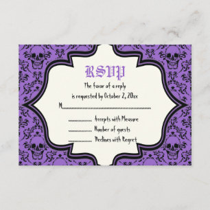 Tarjeta RSVP de bodas de bodas de Halloween