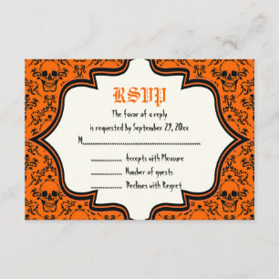 Tarjeta RSVP de bodas de bodas de Halloween