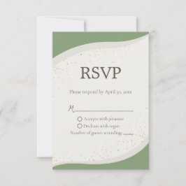 Tarjeta RSVP de bodas de bodas de Sage Green Abstr