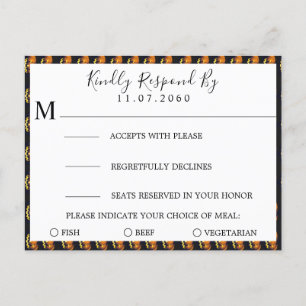 Tarjeta RSVP de bodas de calabazas