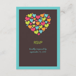Tarjeta RSVP de bodas de corazón