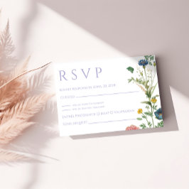 Tarjeta RSVP de bodas de jardín de lavanda