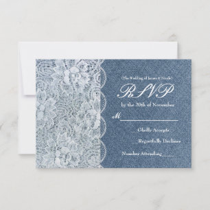 Tarjeta RSVP de bodas de matrimonio romántico de d