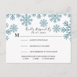 Tarjeta RSVP de bodas de nieve
