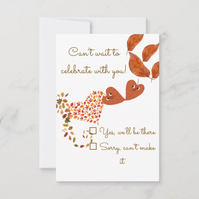 Tarjeta RSVP de bodas de otoño de otoño (Anverso)
