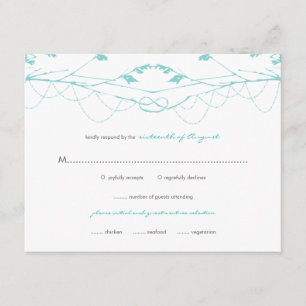 Tarjeta RSVP de bodas de ramas de árboles de amor 