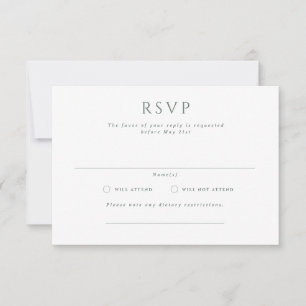 Tarjeta RSVP de bodas formales de Hamilton