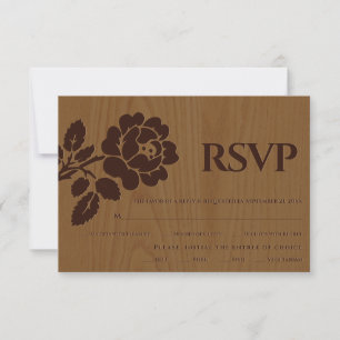 Tarjeta RSVP de bodas rústicas grabado en relieve