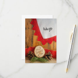 Tarjeta RSVP de Bodas Rústicas y Bodas de Invierno