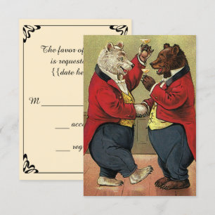 Tarjeta RSVP de Bodas Vintage de Baile Victoriano