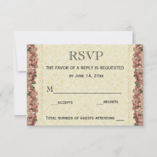Tarjeta RSVP de bodas / Vintage de encaje floral