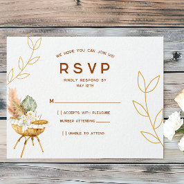 Tarjeta RSVP de Boho Bassinet Nursery Baby Shower